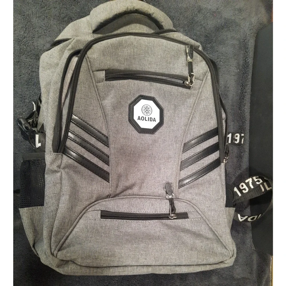 Aolida 1975 Limited Edition Backpack 18” Gray Black Lots of compartments